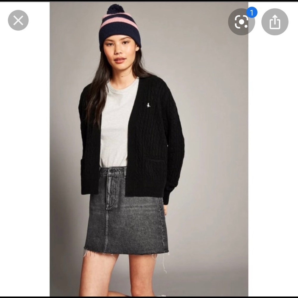 Jack Wills Wingate Cable Cardigan Black